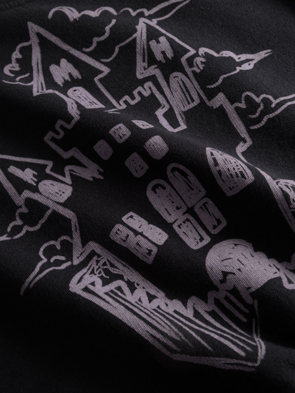 black unisex sweatshirt detail print