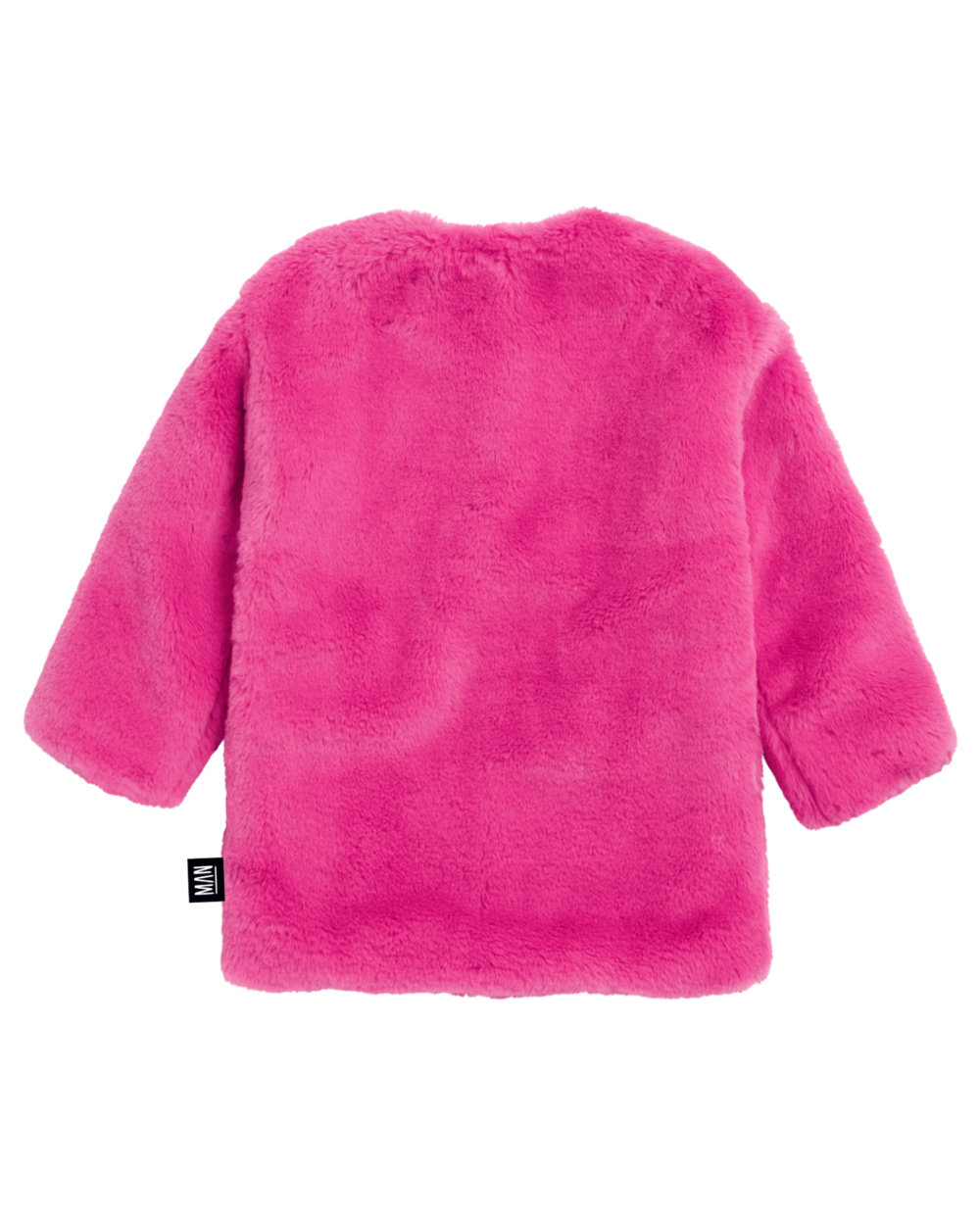 pink fluffy coat back