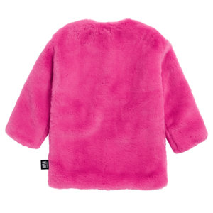 pink fluffy coat back