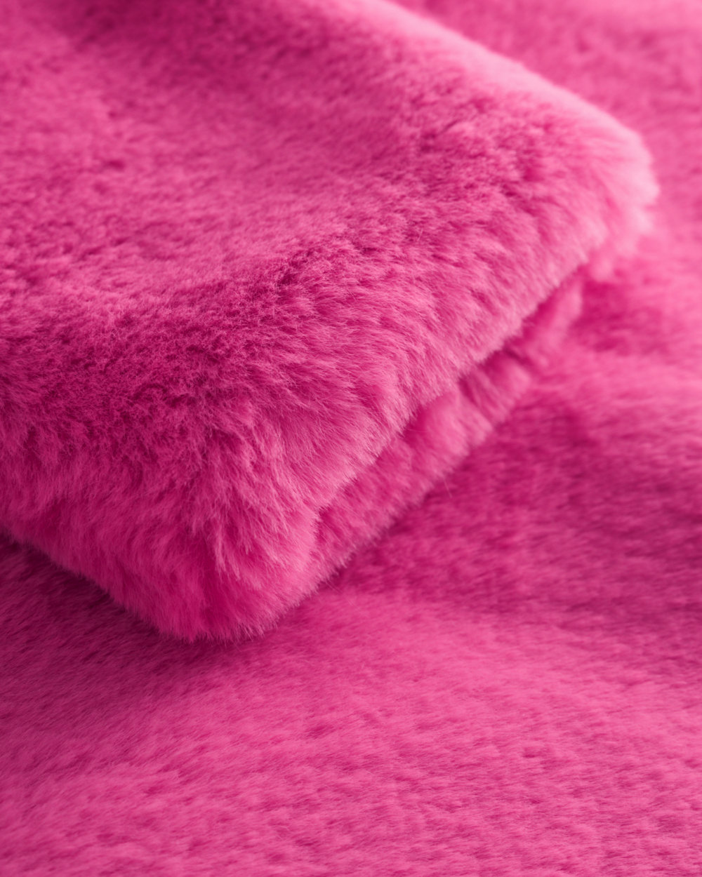 pink fluffy coat detail sleeve