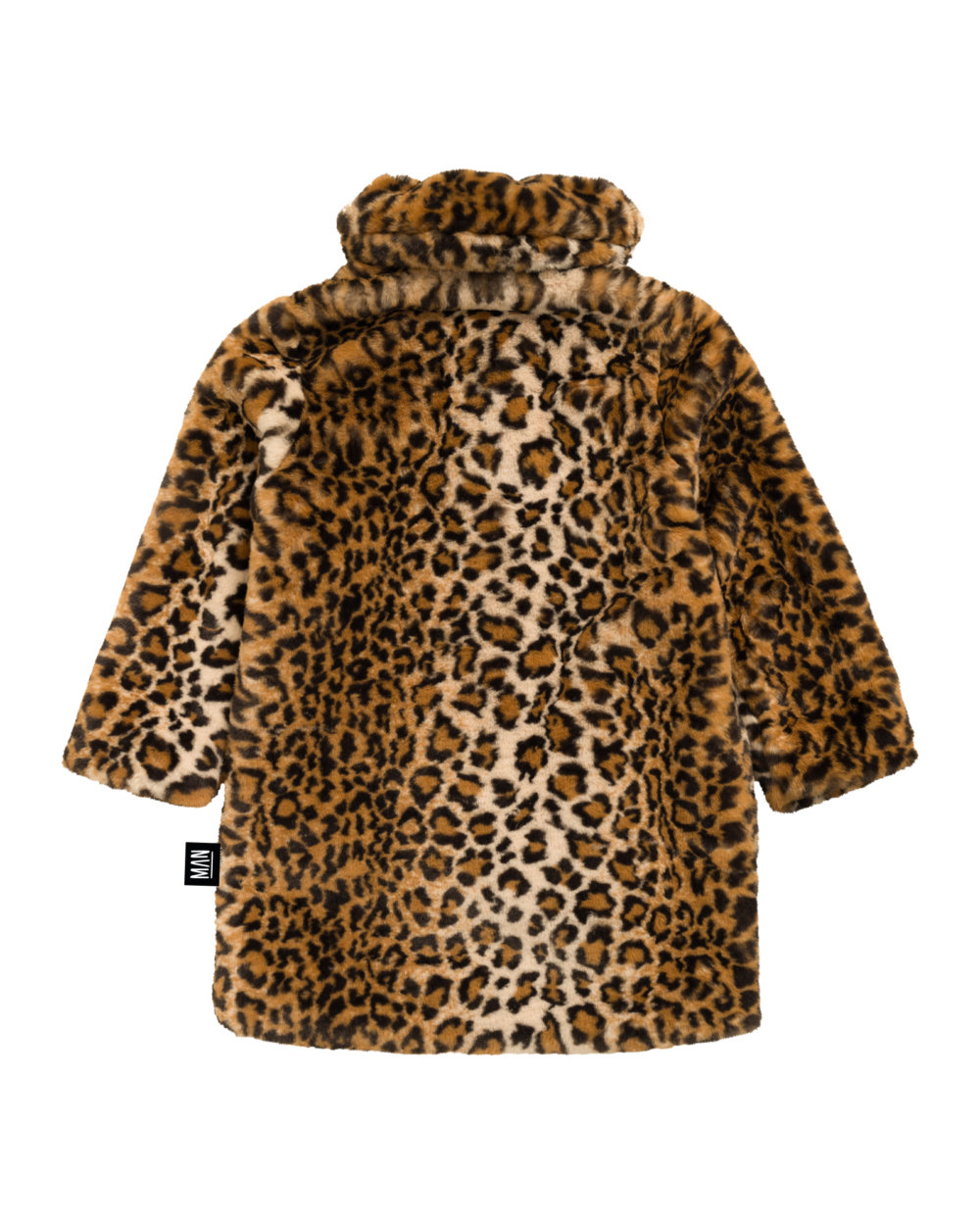 leopard fake fur coat back