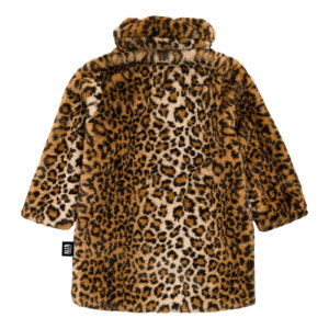 leopard fake fur coat back