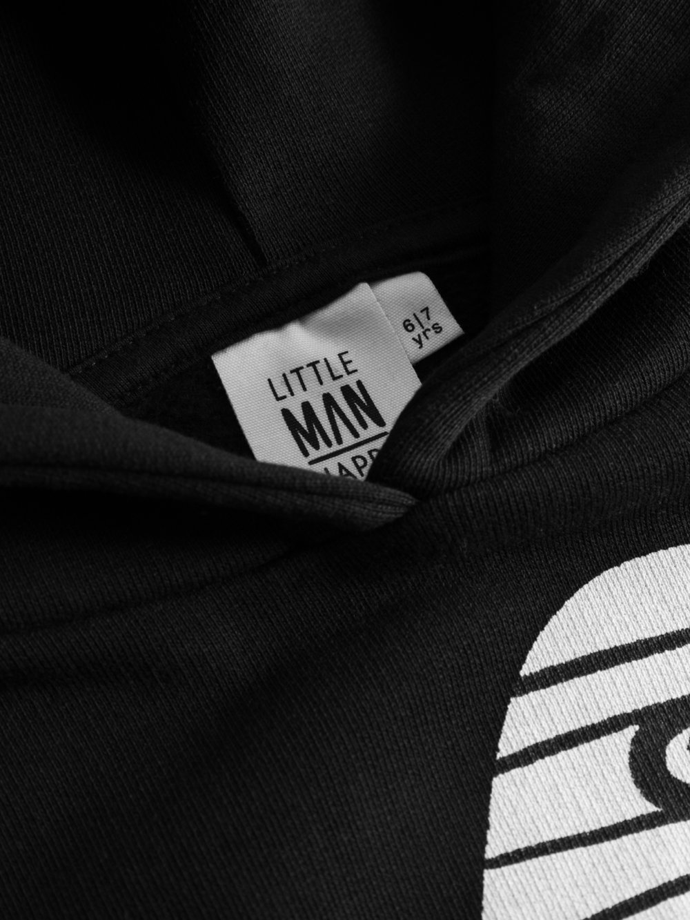 black organic hoodie detail neck