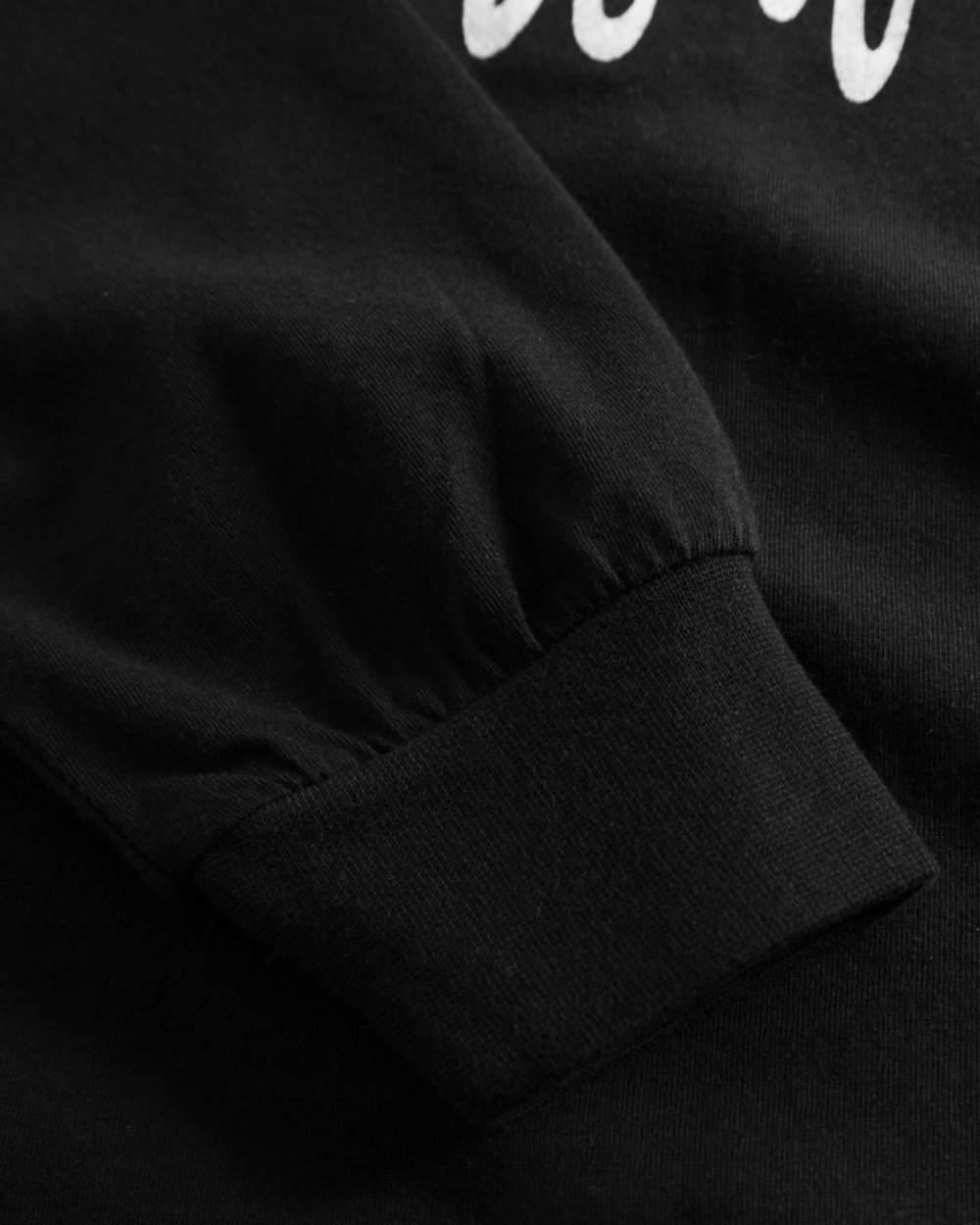 black unisex longsleeve detail sleeve