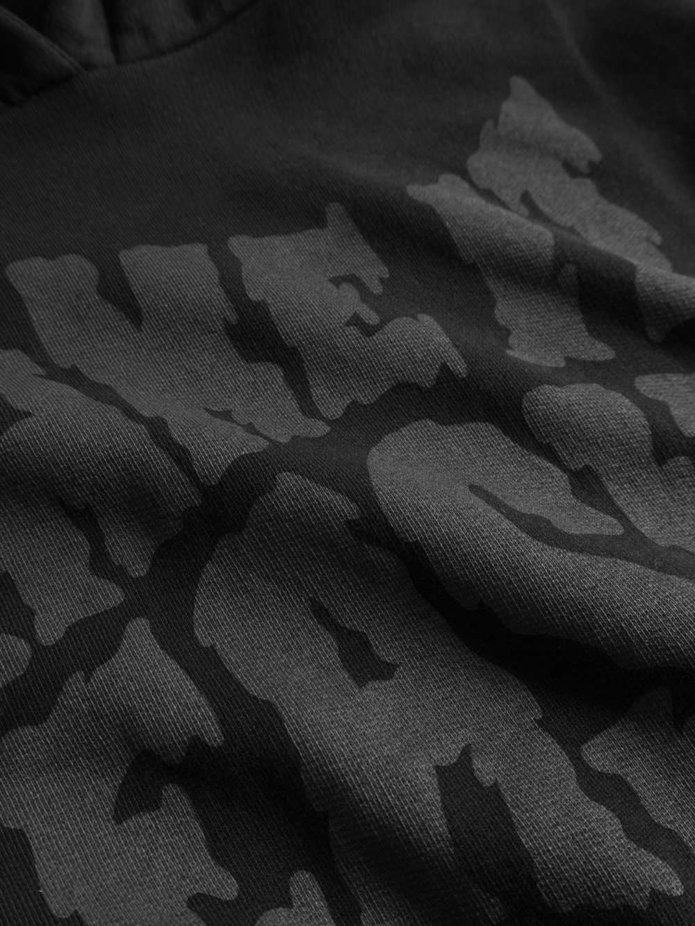 black unisex hoodie detail print