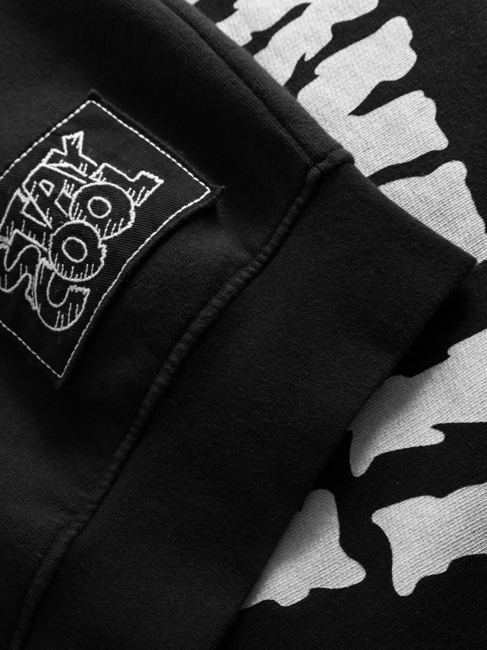 black organic sweatshirt detail patch